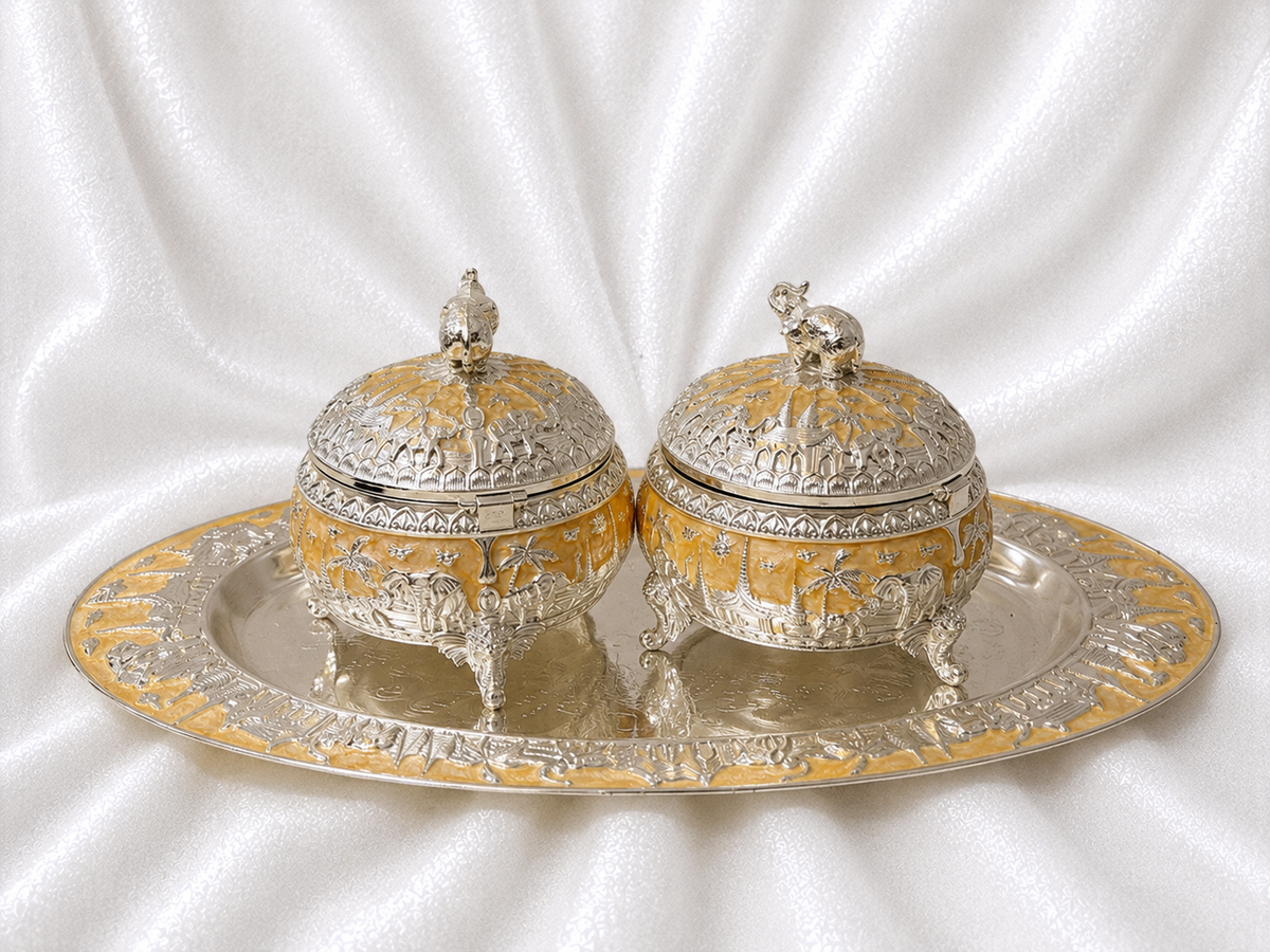 Tray with 2 Sugar Pots