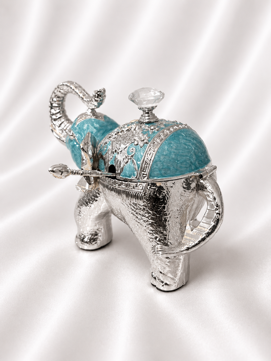 Elephant Sugar Pot with Spoon