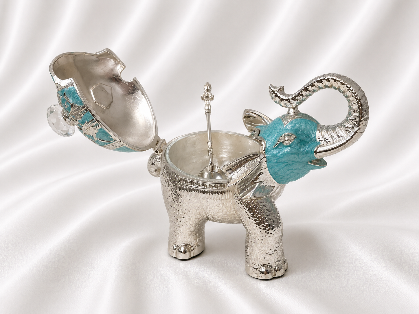 Elephant Sugar Pot with Spoon